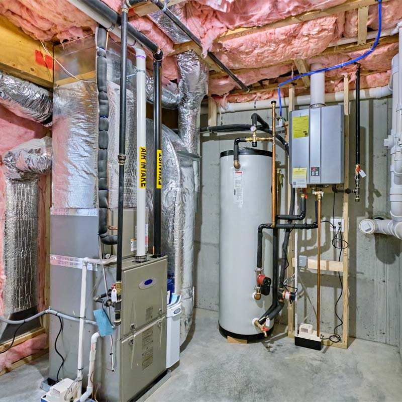 Residential HVAC system with furnace and ducts by Seattle & Ballard HVAC contractor