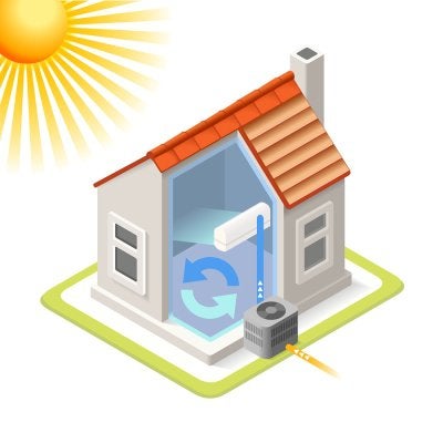 Diagram illustrating how heat pumps work 